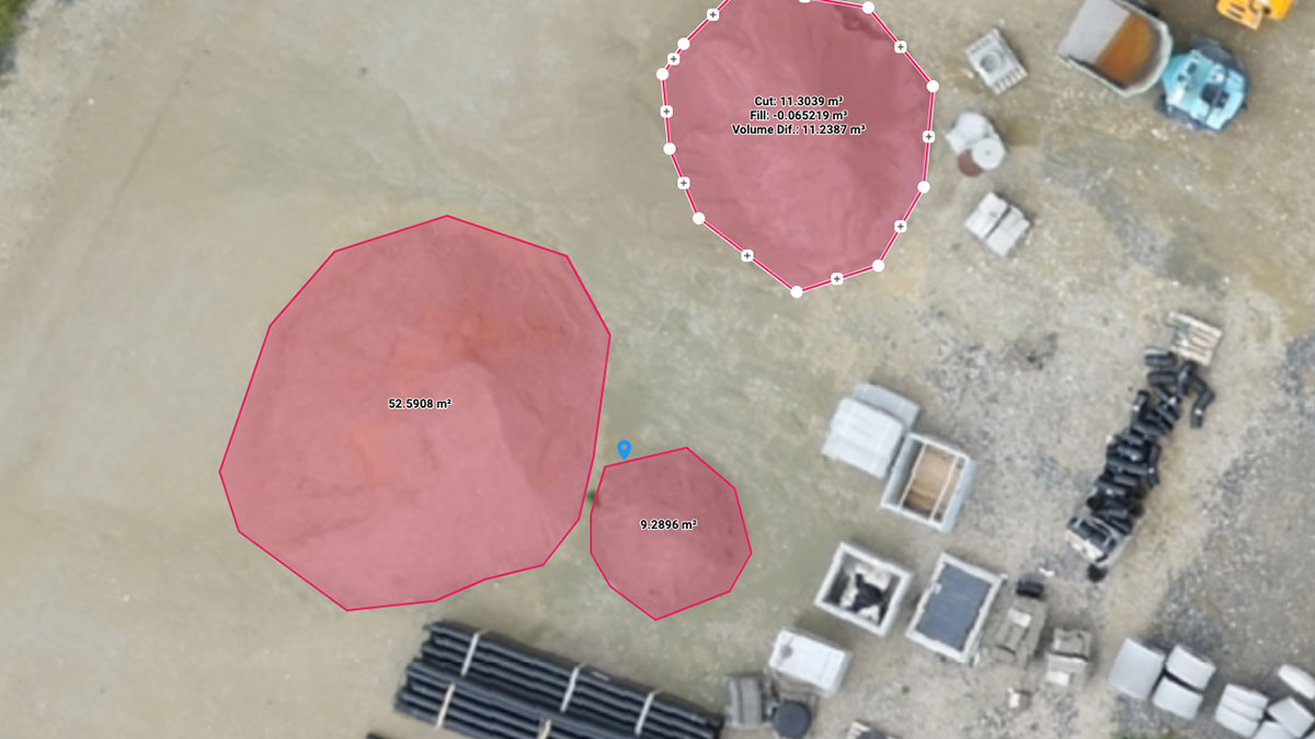 Measurement tools for distance, area, and volume